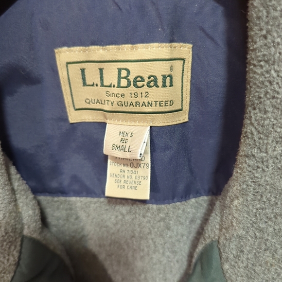 👉L.L. Bean Polartec Vest Men's Small Navy Gray Fleece Inside Sleeveless Jacket - Picture 4 of 12